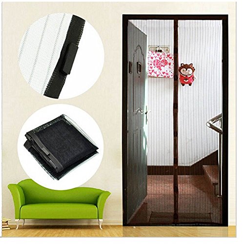 Fliegengitter-Vorhänge, mit Magneten, universell, für Türen / Fenster / Balkone, Maße 140 x 240, Befestigung per Klettband oder Reißzwecken, perfekt für Haustiere, hält Mücken / Fliegen und Insekten fern - 4