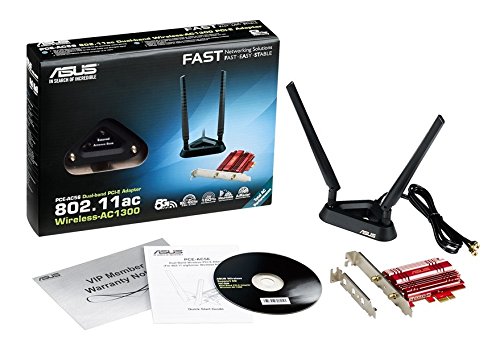 ASUS PCE-AC56 Express - Adaptor  WiFi PCI-E  Doble Banda  2T2R  Base Externa con Antenas 