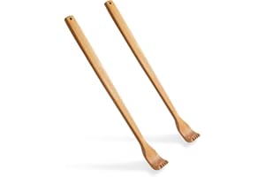 ‎BOZKAA 2 Stück Holz Rückenkratzer, Kratzhand Rückenkratzer, für Sofortige Linderung von Juckreiz Körper Entspannung, Back Scratcher with Long Handle (Holzfarbe)