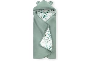 hauck Snuggle N Dream, Leaves Mint - Cotton Baby Blanket for Car Seats, Baby Bouncers, Prams & Cots for 3-Point Harness 5-Point Harness, 80 x 80 cm, Machine Washable