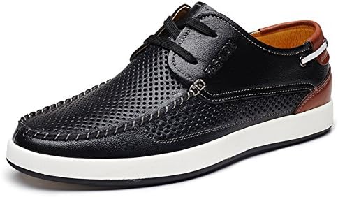 MET RXL Summer men's hollow out leather shoes/casual shoes/England-style breathable skate shoes-A Foot length=25.8CM(10.2Inch)