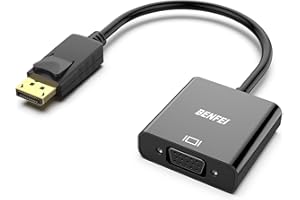 BENFEI DisplayPort na VGA, pozłacany adapter DP na VGA (męski na żeński) kompatybilny z Lenovo, Dell, HP, ASUS