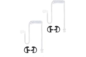 HYSHIKRA Remplacement pour Tube Acoustique oreillettede, Tube Acoustique de sécurité oreillette compatibles avec Motorola Baofeng Kenwood Talkie-walkie (Medium, Black)