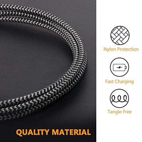 Cable iPhone Chargeur iPhone Vers USB- Lot de 3  1m 2m 3m  Cable Lightning en Nylon Tress   Robuste avec Connecteur Ultra R  sistant en Aluminium pour