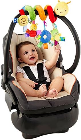 YOUFAN Baby Kids Crib Cot Pram Hanging Rattles Spiral Stroller Car Seat Toy with Ringing Bell (A)