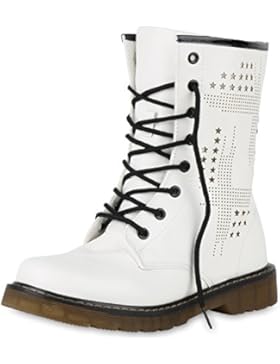 napoli-fashion Damen Stiefeletten Worker Boots Lack Profilsohle Boots Schuhe Jennika