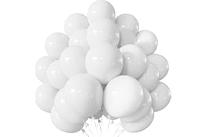Adeyoo White Balloons Latex Party Balloons - 50 Pcs 12 Inch White Balloon Thicken Round Balloon for Birthday Wedding Baby Shower Bachelorette Party Decorations, Photo Backdrop Supplies