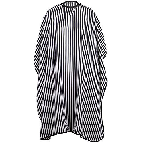 TRIXES Full Length Black White Monochrome Hairdressers Gown Adjustable Size Water Resistant Protective Cape