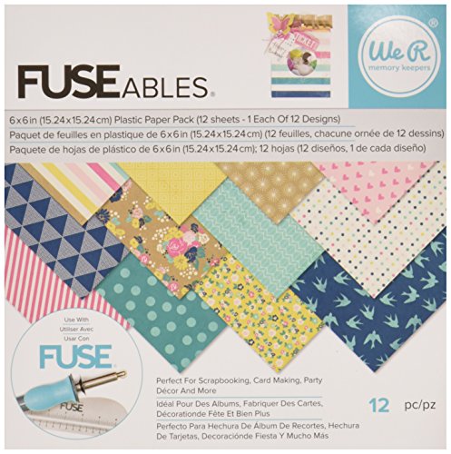 WE R Memory Keepers 12 Bogen fuseables Gemustertes Papier Pack, 6 x 6