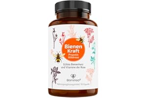 ‎BONVIGO BonVigo® Propolis Kapseln Bienenkraft - Unser PLUS: Wirkung erweitert durch Vitamine der Rose - Pflanzlich reines Vitamin C der Hagebutte: Für Immunsystem und Zellschutz, gegen Müdigkeit* (1)