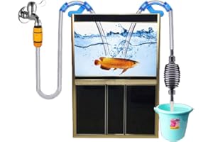 Diyeeni Kit Complet de Changement d'eau pour Aquarium, système de Changement d'eau Simple et Rapide Aqua in-Out avec Tube Souple de 5 m et Connexion pour Robinet Universel, sans BPA
