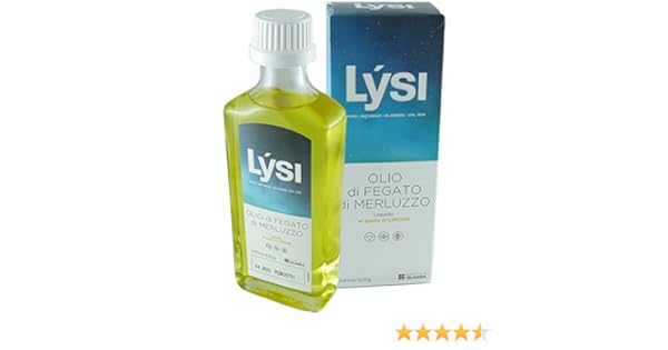 Olio Di Fegato Di Merluzzo Liquido Al Limone Lysi Dallislanda Flacone Vetro Da 240 Olio Di Pesce Di Tipo Trigliceride Di Grado Farmaceutico Al