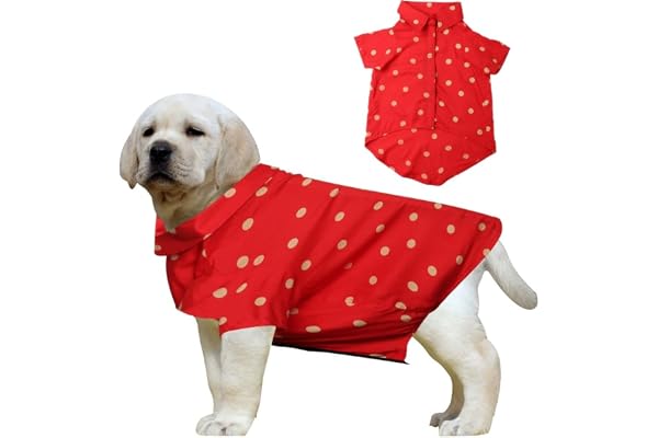 Western Era Dog Shirt Polka with Pawgypets - Stylish Red & White Polka Dot Casual Shirt for Dogs, Premium Cotton, Dress Your Pup in Style (Red 14 Inch)