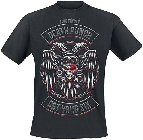 Five Finger Death Punch Biker Badge T-Shirt Black XXL