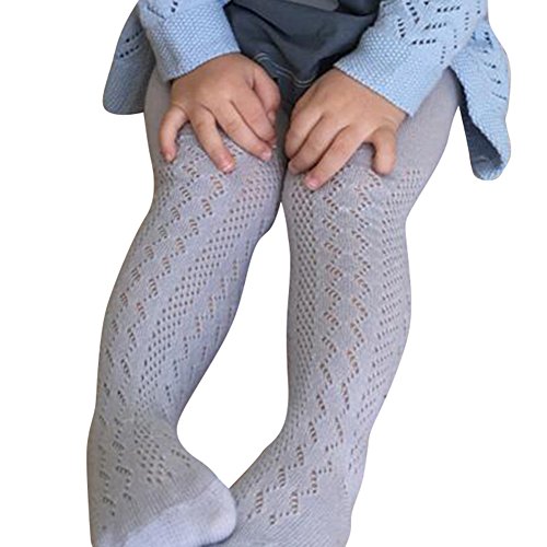 hibote Ultrathin Baby Pantyhose Girls Combed Cotton Tights Summer Anti-mosquito Gray/0-1Y