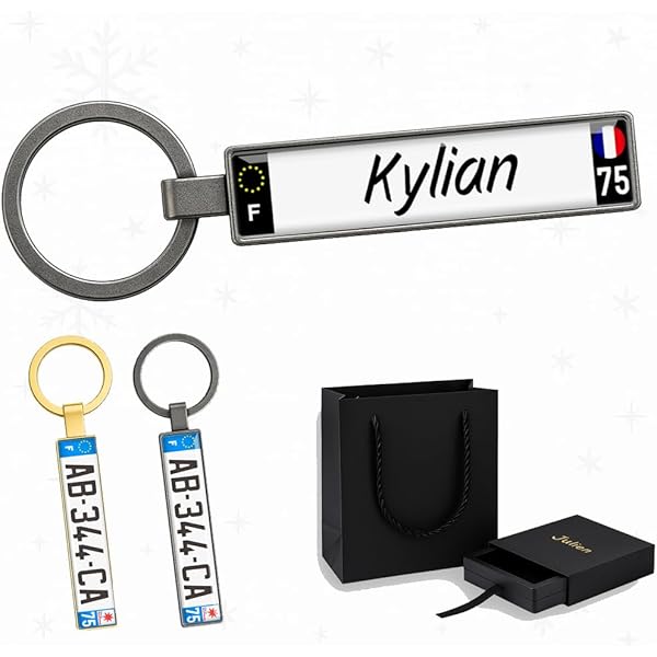 Porte Clés Plaque Immatriculation Personnalisable