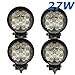 Price comparison product image 4 X 27W LED Working Lamp White 12 V 24 V Round Reflector 2140LM flood light visibility on your work lights off road SUV ATV Snow Work-Tractor Digger