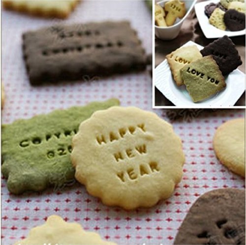 HENGSONG DIY Fondant Werkzeug, Alphabet Buchstaben Anzahl Cookies Keks Torten Gebäck Stempel Embosser Prägestempel Ausstecher - 5
