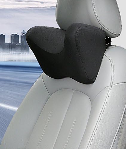 Premium Memory Foam Airplane Travel Pillow Softest Auto Car Neck Rest Pillow Train Pillow Kit (Black)