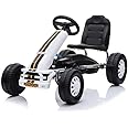 Lovely Baby Pedal Car LB 6601 - Kids Pedal Go Kart with Adjustable Seat, Safety Features, and Heavy-Duty Tires for Ages 3-7, Gift for Girls Boys (White)