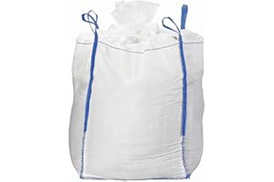 SHOPROM Sacchi Giardinaggio Omologati BigBag 1000 kg in Polipropilene Resistenti e Riutilizzabili per smaltimento Materiali Edili e Agricoli Ideali per Stoccaggio (ChiusuraCA-1P, 6 PEZZI)