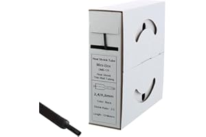 Offgridtec 10m Schrumpfschlauch mit Kleber 2,4 mm > 0,8 mm, 3:1 Schrumpfrate, Dual-Wand, Halogenfrei, Flammhemmend, Wasserdichte Kabelisolierung, Leicht zu Schneiden, Inklusive Spenderbox, Schwarz