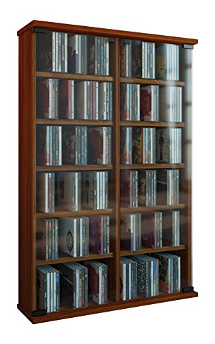 Preisvergleich Produktbild VCM CD / DVD-Turm "Roma" für 300 CDs Kern-Nussbaum