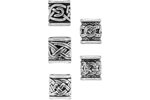DIOCHE 10 Piezas Viking Beard Beads Dreadlock Tube Beads Colgantes Decoraciones para el Cabello Herramienta para Trenzar el Cabello Moda Durable Exquisito Hogar DIY Hombres Amigos Peluquería