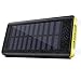 Produktbild Powerbank 24000 mAh Solarladegeräte, Handy Power bank Externer Akku mit Schnelle Aufladung, 2 LED-Lampen und 3 USB für iPhone Samsung Tablet Smartphone-Gelb