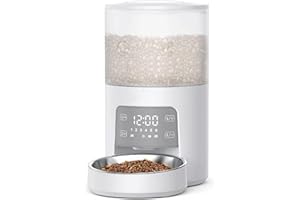 E-SMARTER Automatic Cat Feeder, 4L Cat Feeder with Timer Up to 6 Meals Per Day, Portion Control Automatic Dog Feeder with 10s Voice Recorder, Suitable for Small and Medium Pets