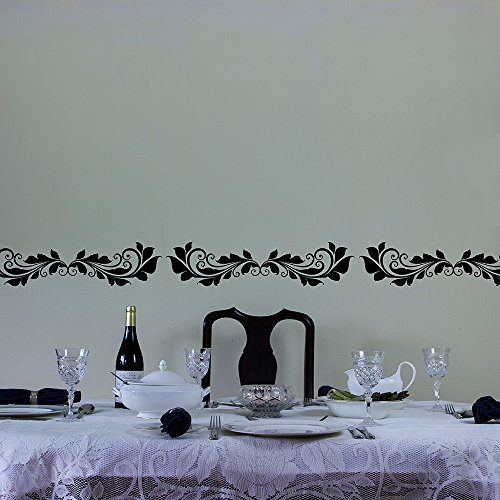 Victorian Floral Vinyl Wall Art Decal Border for Interior Design