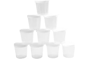 HiyyFloy Lot de 10 Gobelets À Médicaments en Plastique avec Couvercles, Gobelets Gradués Transparents Réutilisables De 30, Gobelets À Mesurer À Échelle Transparente, Récipient De Mesure pour Pilules