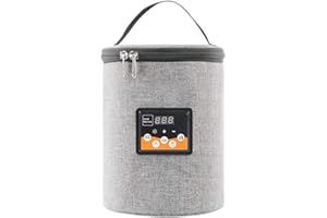 OYRIA Thermal Bag for Baby Bottle, Portable Baby Bottle Warmer Bag Food Warming Tote Temperature Display Car Travel Baby Meal Pouch Milk Bottle Warm Bag