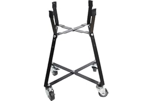 VANKEY Rolling Cart for Kamado Joe Junior Accessories,Kamado Nest with Heavy Duty Locking Caster Wheels Powder Coated Steel Outdoor Grill Stand, Black, JR SERIES
