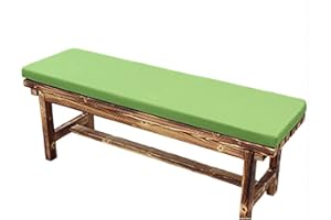 GGOTY Waterproof Garden Bench Cushion Pads 100cm,2/3 Seater Bench Seat Cushion Pad 120cm 150cm for Patio Furniture Swing Chair Indoor Outdoor (120 * 45 * 5cm,Green)