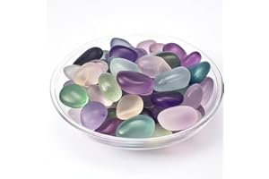 SigMntun Fluorit Trommelsteine 1.5 cm, 170 g – polierte Edelsteine, natürliche Kristalle & Heilsteine, Halbedelsteine, bunte Glückssteine für Chakra, Deko & Mineralien Set