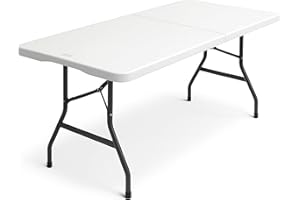 SAKUSEI TOOLS SAKUSEI 6ft 1.8m Heavy Duty Folding Table Trestle Party Garden Table With Carry Handle