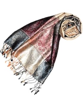 LORENZO CANA Luxus Pashmina Damenschal Schaltuch jacquard gewebt 100% Seide 70 x 190 cm Paisley Muster Seidenschal...