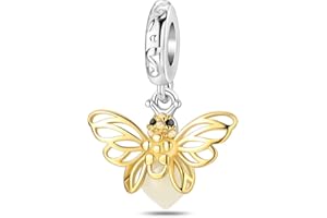 LNQOBU Świecący blask w ciemności Charm Charms Srebro 925 do bransoletek i naszyjników