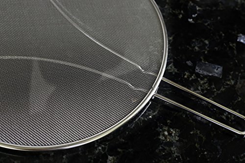 Extrem engmaschiges Spritzschutzsieb aus Edelstahl mit Standfüßen von LiveFresh – Ein erstklassiger Fettschutz, der auf jeden Topf oder jede Pfanne passt und Spritzen verhindert, 33 cm Durchmesser - 8