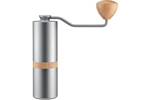 HAILASRE Macinino manuale per caffè in grani, macinacaffè a bava conica in acciaio inox con impostazioni regolabili per la grossolanità, capacità 30g macinacaffè manuale a risparmio di lavoro