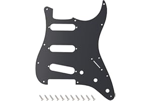 Banworks 1 Ply Strat SSS Pickguard 11-Hole Electric Guitar Pickguard Scratch Plate for USA/Mexican Modern Style Standard Stratocaster ST JT/HB-01 Matt Black