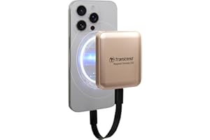 Transcend SSD Portable ESD420G 1To (Compatible iPhone MagSafe) 20 Gbit/s, jusqu'à 2 000 Mo/s, 4K, doré – TS1TESD420G