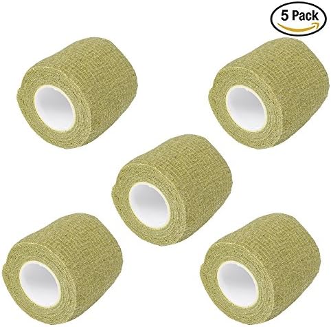 Camouflage Wrap Tape, 5 Rolls Outdoor Military Protective Camouflage Self-adhesive Camo Fabric Wrap Tape for Camera,Tactical Pen,Flashlights,Bicycle Handle