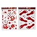 Produktbild VROSE FLOSI 2 Blätter Halloween Fenster klammert Bloody Footprint Handabdruck Decals Sticker Scary Fenster Wand Dekorationen für Halloween Party Spook House