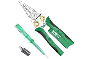 LAOA Strippeuse de fil avec fonction de mesure de l'électricité, piqûre de décapage de fil 8 en 1 pour les fils de coupe et de tirage, ciseaux de câble pour gratter et appuyer des fils (LA324108)