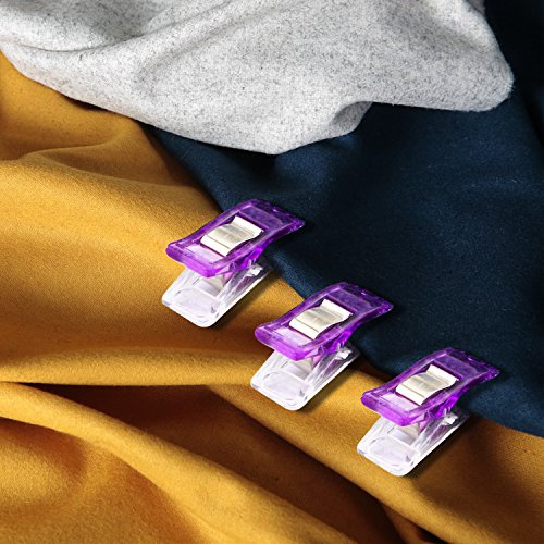 HOOMIL 50 Stück Nähklammern 27 * 11.5 mm Nähen Klammern Zubehör für Nähen, Quilting Clips, Basteln, Häkeln, Klammern, Stricken etc – H3106 (7 Farben) - 5