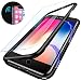 Produktbild iPhone 7 8 Plus Hülle,Magnetische Adsorption Handyhülle mit Eingebauter Magnet Funktion, Ultra Dünn Tempered Glass Back Case für Apple iPhone 7 Plus/8 Plus (Transparente Rückseite,Schwarze Bumper)