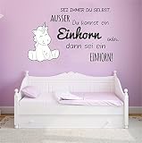 Wandtattoo Wandsticker Aufkleber Wall Tattoo Kinderzimmer Schlafzimmer Unicorn Einhorn cutie Sei immer du selbst 60 cm x 35 cm - 2