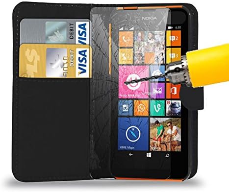 HTC Model HTC Desire 620/320/820 OR HTC One Mini 2/M8/M9+/M9 - Leather Wallet Case Cover Pouch + Tempered Glass Screen Protector